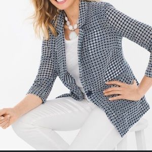 Chicos Navy + white blazer size 3 - XL